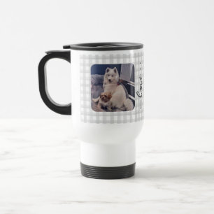 Taza De Viaje Foto Mascota personalizada Love Paw Print Travel M