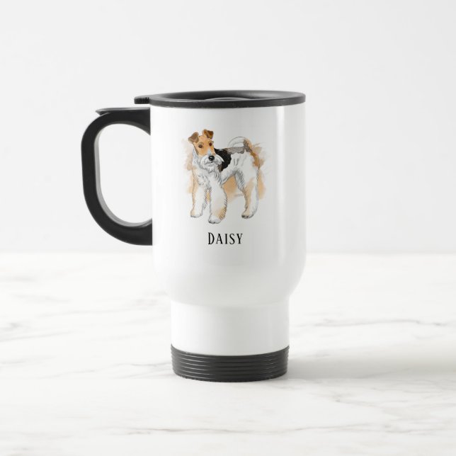 Taza De Viaje Foto personalizada de Fox Terrier (Izquierda)