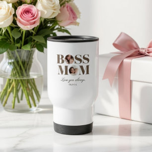 Taza De Viaje Foto personalizada de Jefa Mamá – Regalo personali