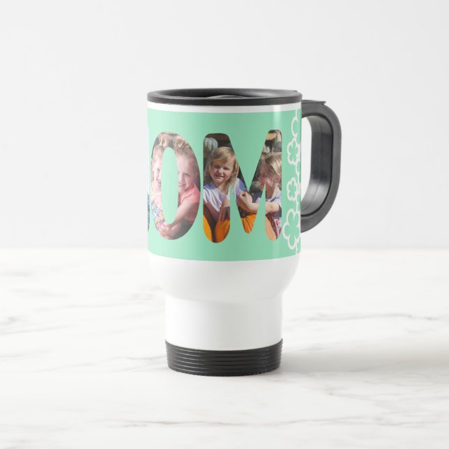 Taza De Viaje Foto personalizada de mamá verde (Anverso derecho)