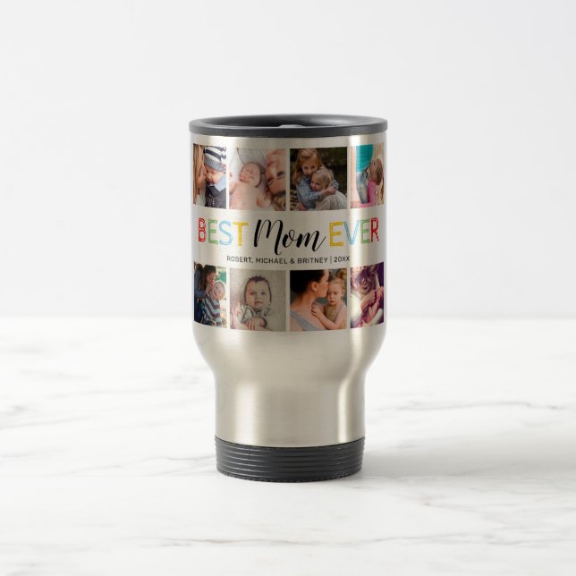 Taza De Viaje Foto personalizada del Día 8 de la Madre (Centro)