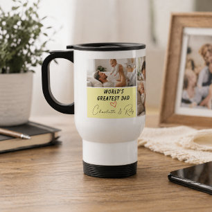 Taza De Viaje Foto personalizada del mejor papá del mundo   Día 