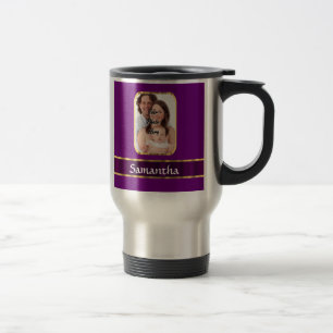 Taza De Viaje Foto personalizada púrpura
