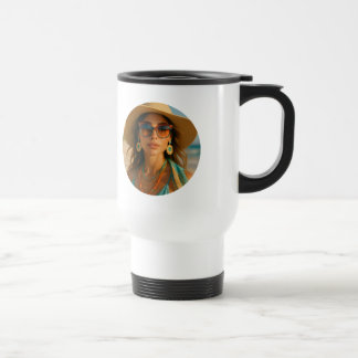 Taza De Viaje Foto personalizada retro de la playa tropical de B