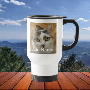 Taza De Viaje Foto personalizada y texto personalizado
