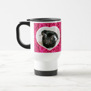 Taza De Viaje Foto personalizado Imagen de Heart Pink Roses DIY
