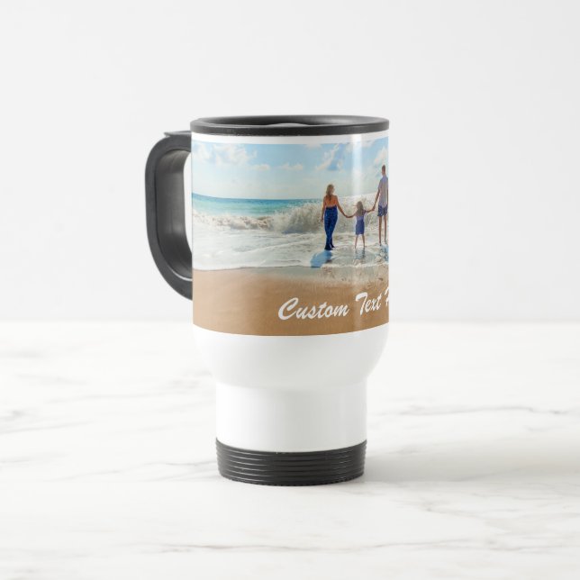 Taza De Viaje Foto personalizado Texto Viajes Mug Fotos de tu fa (Anverso izquierdo)