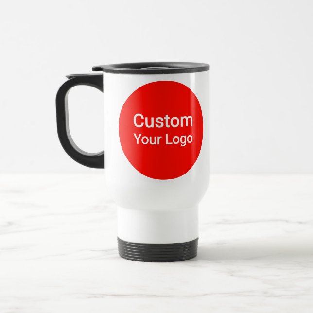 Taza De Viaje Foto y logotipo personalizados | Personalizado (Izquierda)