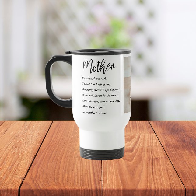 Taza De Viaje Fotografía colectiva y mejor cita de la madre, reg (Subido por el creador)