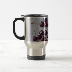 Taza De Viaje Fotografía de Cerezas Rojas Frescas