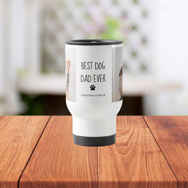 Taza De Viaje Fotografía de Collage moderna mejor perro de papá (Subido por el creador)