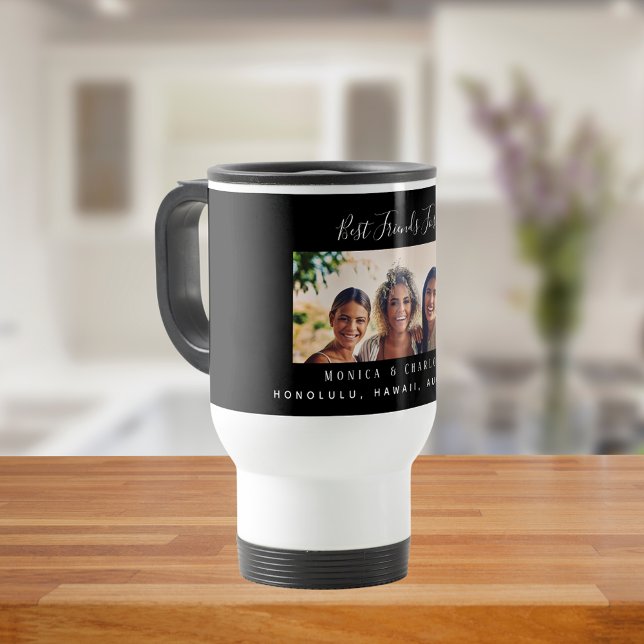 Taza De Viaje Fotografía eterna de amigos blancos negros (Subido por el creador)