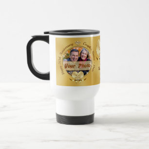 Taza De Viaje Fotografía personalizada, 50.º Boda Aniversario,