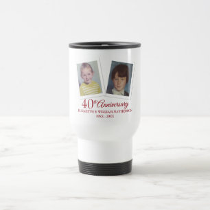 Taza De Viaje Fotos de niños para aniversario de bodas de rubí 4