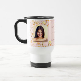 Taza De Viaje Fotos del rosa de personalizados de oro de cumplea