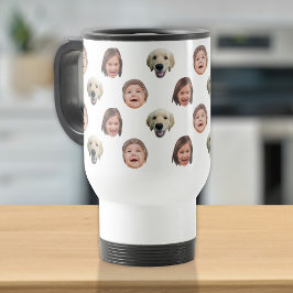 Taza De Viaje Fotos personalizadas de 3 caras personalizadas