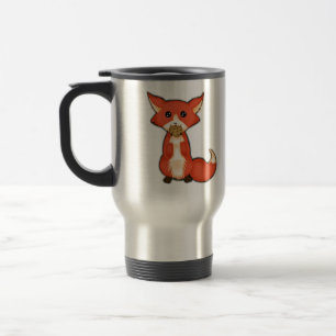 Taza De Viaje Fox observado grande lindo que come una galleta