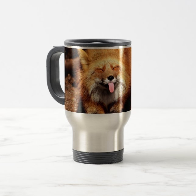 Taza De Viaje Fox Sticking It's Tongue Out (Anverso izquierdo)