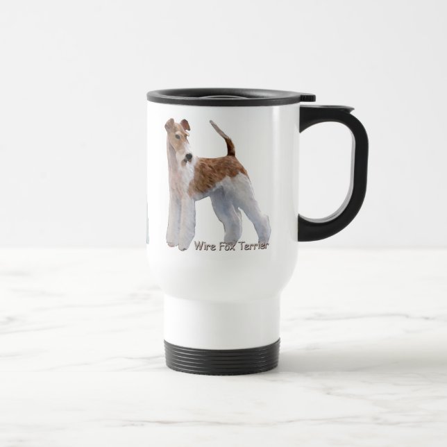 Taza De Viaje Fox terrier del alambre (Derecha)