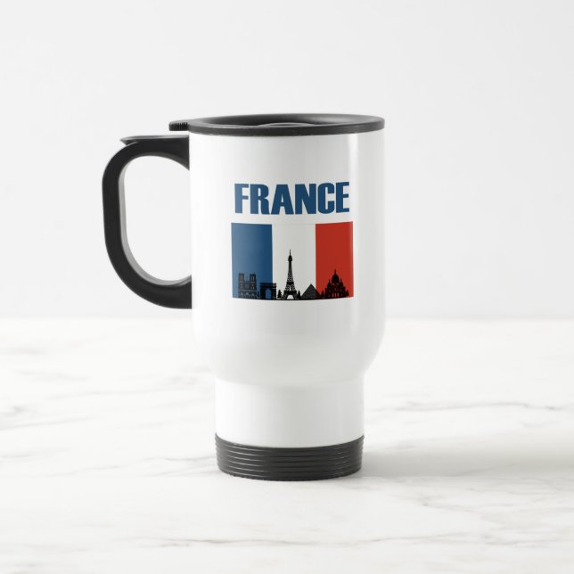 Taza De Viaje Francia Viaje - Bandera Francesa de la Línea Aérea (Izquierda)