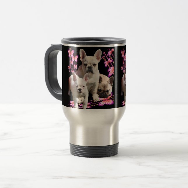 Taza De Viaje Französische Bulldoggen Schmetterling  Bulldog (Anverso izquierdo)