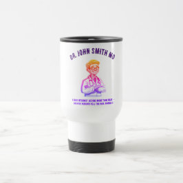 Taza De Viaje Friendly Internist Doctor Cartoon Healthcare Desig