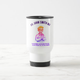 Taza De Viaje Friendly Internist Doctor Cartoon Healthcare Desig