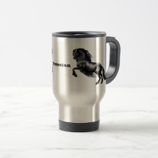 Taza De Viaje Friesio, caballo de semental negro, la belleza neg
