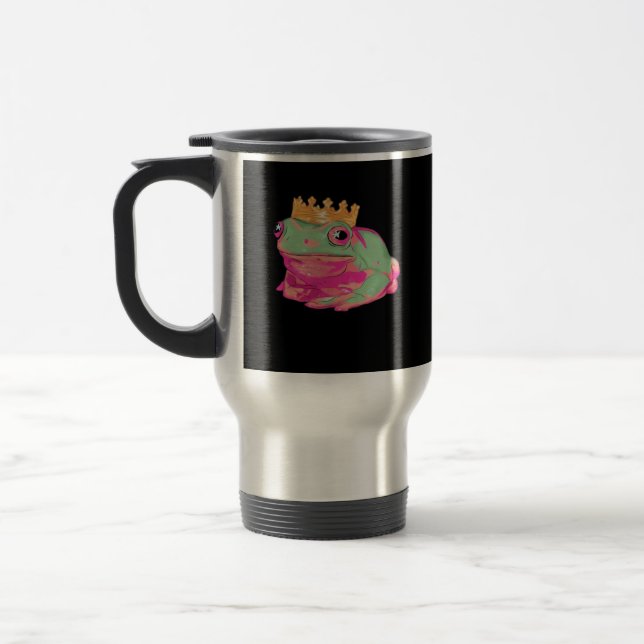 Taza De Viaje Frog King Funky Meme Classic Style (Izquierda)