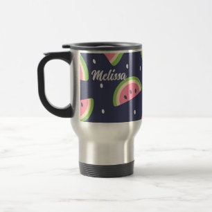 Taza De Viaje Fruta de la sandía roja verde azul