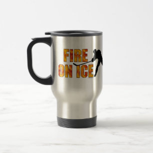 Taza De Viaje Fuego de Hockey en Hielo