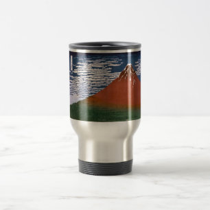 Taza De Viaje Fuji rojo, Volcán Aka Fujiyama Katsushika Hokusai