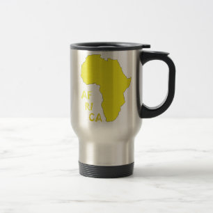 Taza De Viaje Funky Yellow Africa Map