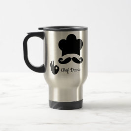 Taza De Viaje Funny Black Mustache Personalizado Nombre de texto