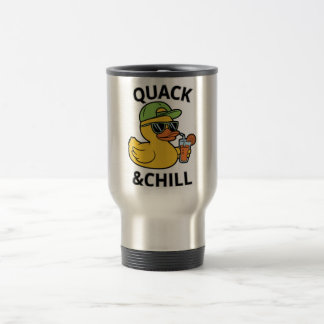 Taza De Viaje Funny Duck Quack & Chill – Yellow Duck with Sungla