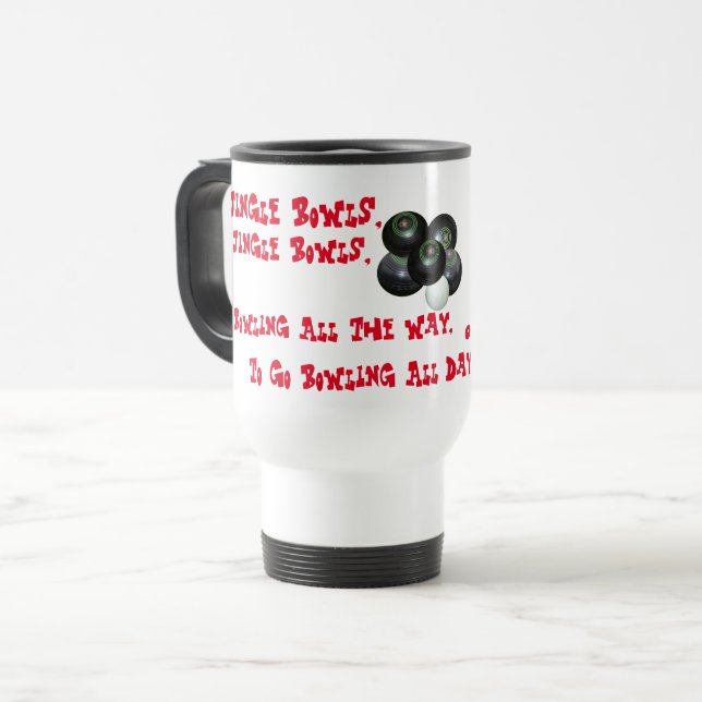 Taza De Viaje Funny Lawn Bowls Navidades, Travel Coffee Mug (Anverso izquierdo)