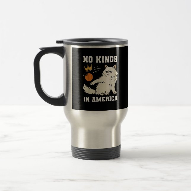 Taza De Viaje Funny No Kings in America Retro Classic Style (Izquierda)