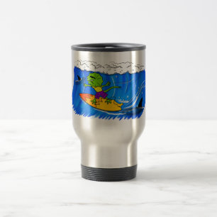 Taza De Viaje Funny personalizado de surf con lagarto frito