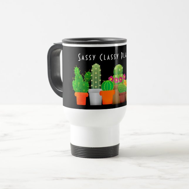 Taza De Viaje Funny Plant Lady Cactus Succulent (Anverso izquierdo)