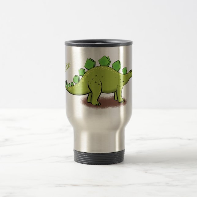 Taza De Viaje Funny stegosaurus dinosaur personalizado (Centro)