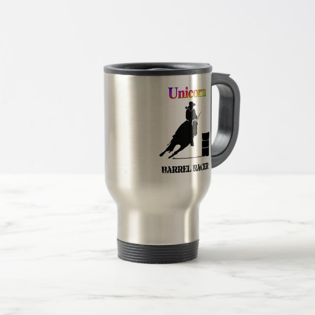 Taza De Viaje Funny Unicorn Barrel Racer (Anverso derecho)
