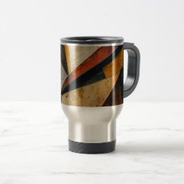 Taza De Viaje Fusión de Geometría Industrial Superficie Abstract