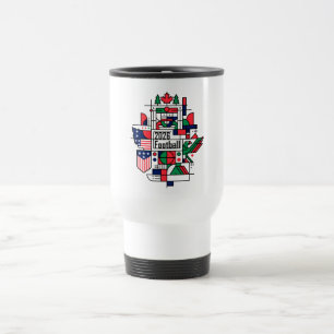 Taza De Viaje Fútbol 2026 Estados Unidos, Canadá, México Arte de