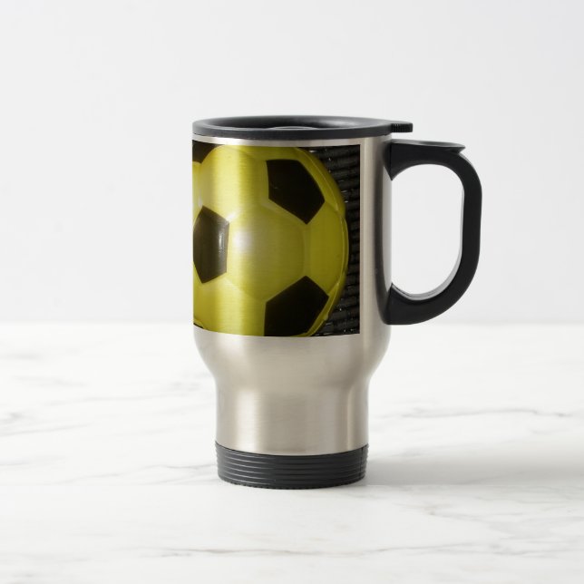 Taza De Viaje Fútbol amarillo y negro. (Derecha)