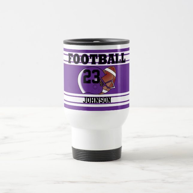 Taza De Viaje Fútbol púrpura y blanco (Centro)