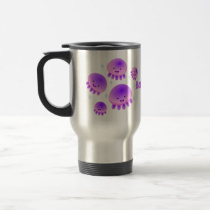 Taza De Viaje Gallito rosa morado kawaii personalizado