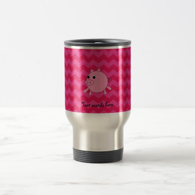 Taza De Viaje Galones lindos del rosa del cerdo (Centro)