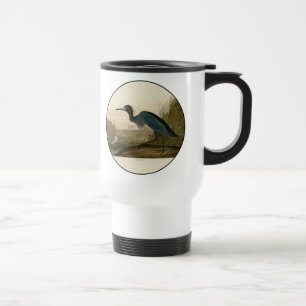 Taza De Viaje Garza Grulla Azul Impresión de Audubon Arte Coster