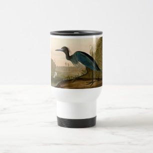 Taza De Viaje Garza Grulla Azul Impresión de Audubon Arte Coster