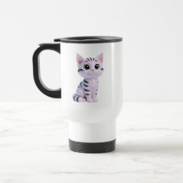 Taza De Viaje Gatito Atigrado Sentado